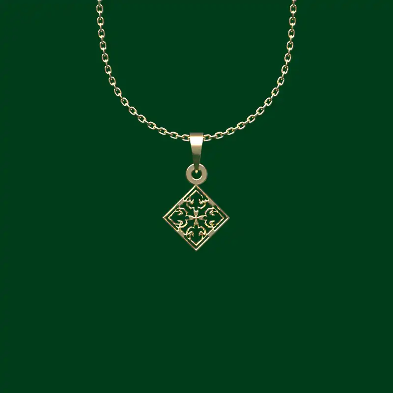 گردنبند طلا 18 عیار زنانه مدوپد مدل هندسی کد EE2-1-1199