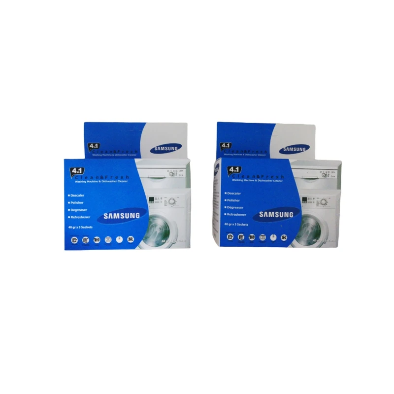پودر جرم گیر ماشین لباسشویی و ظرفشویی  مدل X2 200 گرمی بسته 5 تایی مجموعه دو عددی
