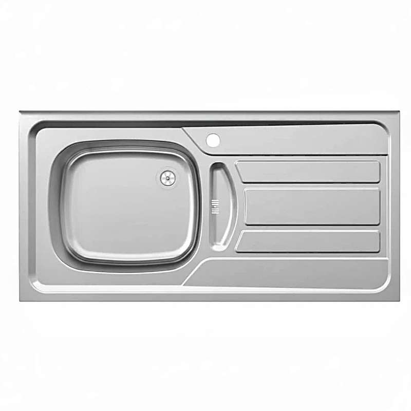 سینک ظرفشویی استیل روکار یک لگنه پلی استیل مدل پلاس کد 118