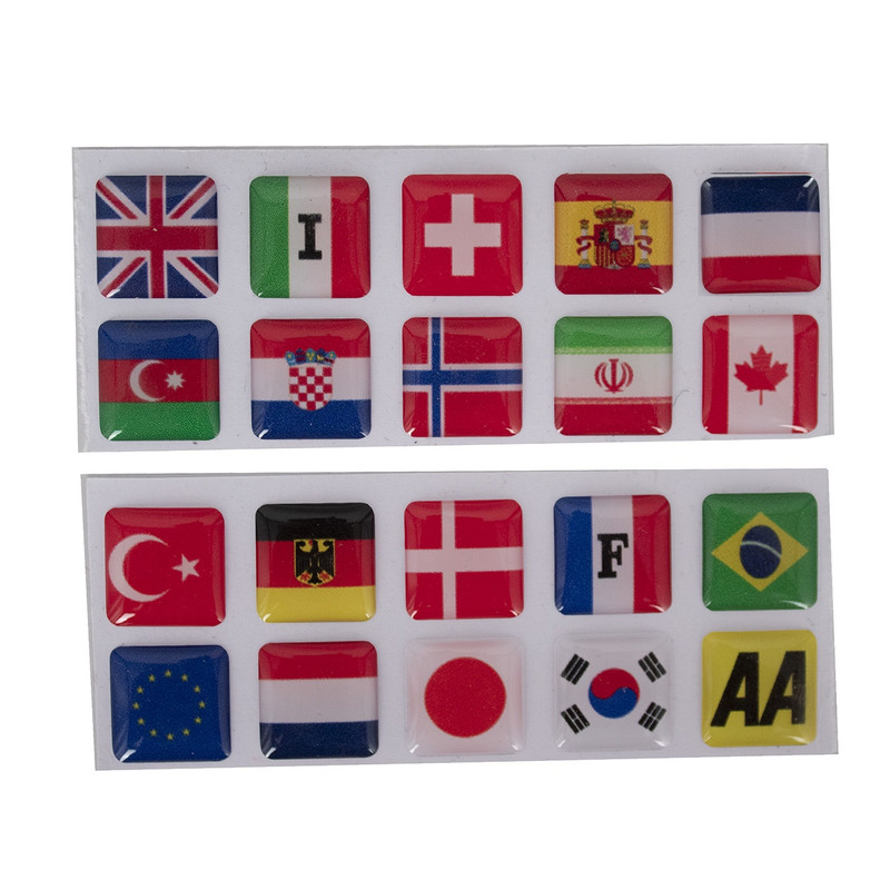 برچسب خودرو مدل Small Flag بسته 20 عددی
