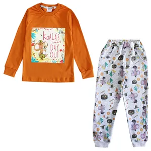 ست تی شرت و شلوار پسرانه مدل کوالا رنگ خردلی