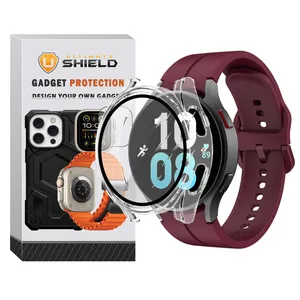Ultimate Shield Silic ORG_Clear GRD Band for Samsung Galaxy Watch 5 44mm with cover