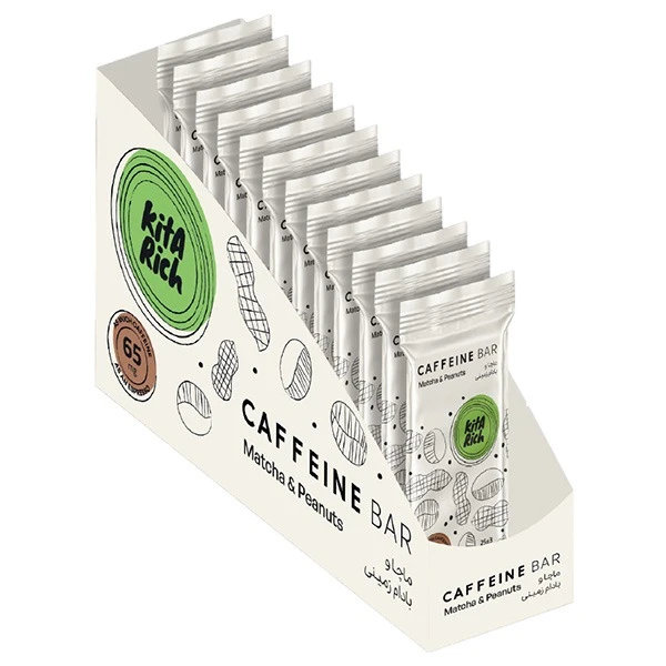 کافئین بار ماچا و بادام زمینی کیتاریچ - 25 گرم بسته 12 عددی