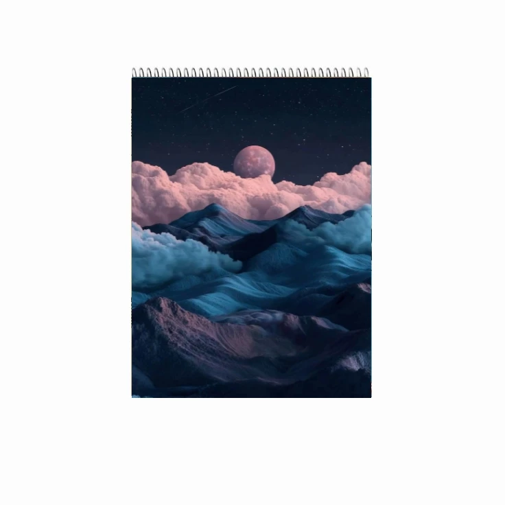 دفتر شطرنجی 100 برگ طرح colored mountain