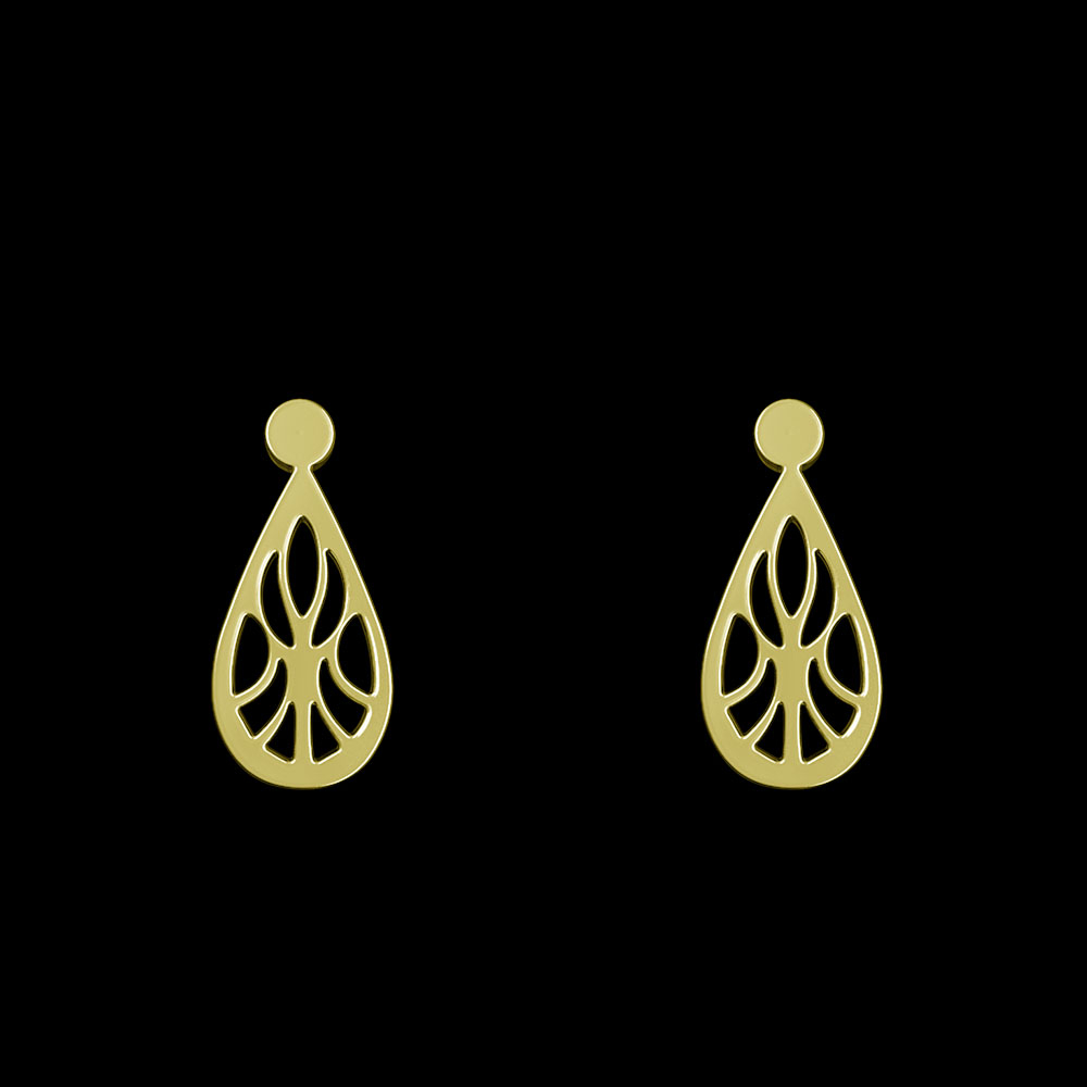 گوشواره طلا 18 عیار زنانه مدوپد مدل هندسی کد GA1-13970