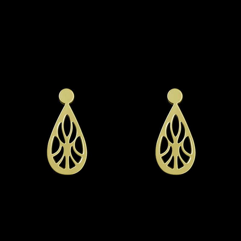 گوشواره طلا 18 عیار زنانه مدوپد مدل هندسی کد GA1-13970