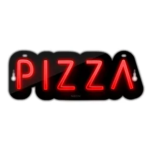 چراغ دیواری نئون دیزاین مدل Pizza-Text-BL_RD