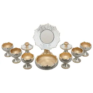 مجموعه ظروف هفت سین 10 پارچه مدل آینه کاری کد NR-012