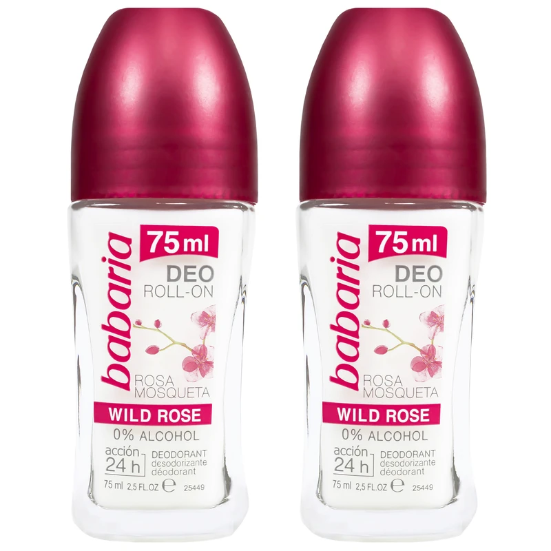 رول ضد تعریق زنانه باباریا مدل Wild Rose حجم 75 میلی لیتر بسته 2 عددی