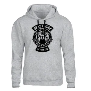 هودی مردانه مدل بدنسازی کد B536 رنگ طوسی