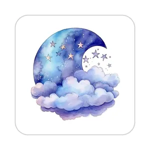 زیر لیوانی کاکتی طرح ماه و ستاره مدل mp53409