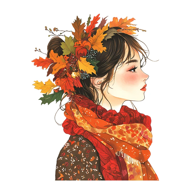 استیکر پارچه و لباس پاد آفرین مدل پاییز طرح دخترانه کد S2907