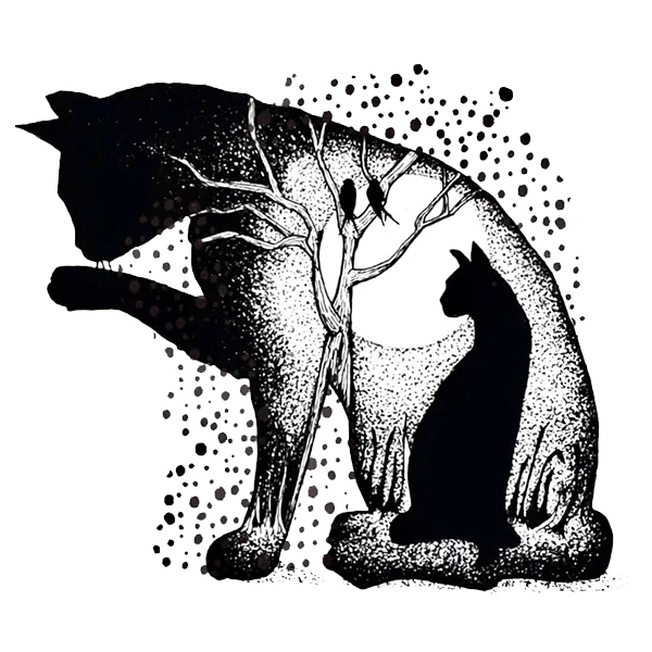 استیکر پارچه و لباس پاد آفرین طرح گربه کد 4144