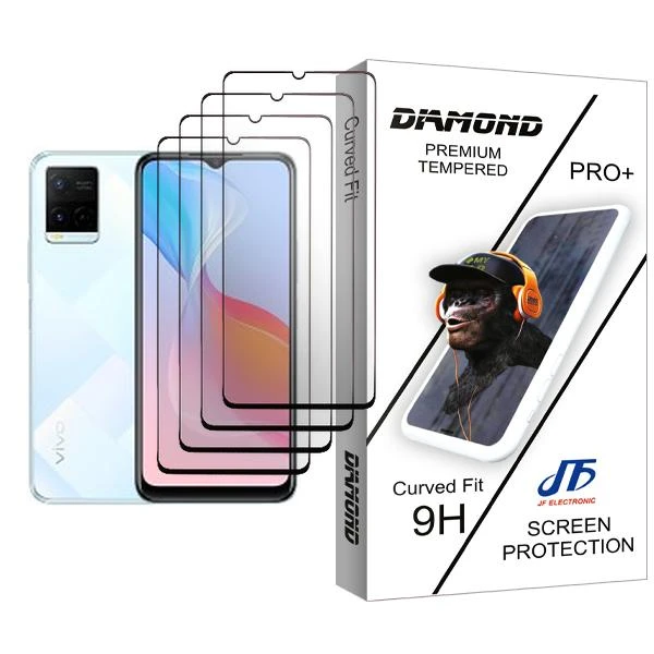 محافظ صفحه نمایش سرامیکی جی اف مدل Diamond Glass4 مناسب برای گوشی موبایل ویوو Y21 بسته چهار عددی