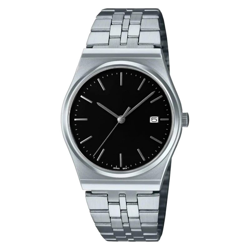 ساعت مچی عقربه‌ای کوارتز مردانه مدل کلاسیک بند استیل بافت ریز کد 2