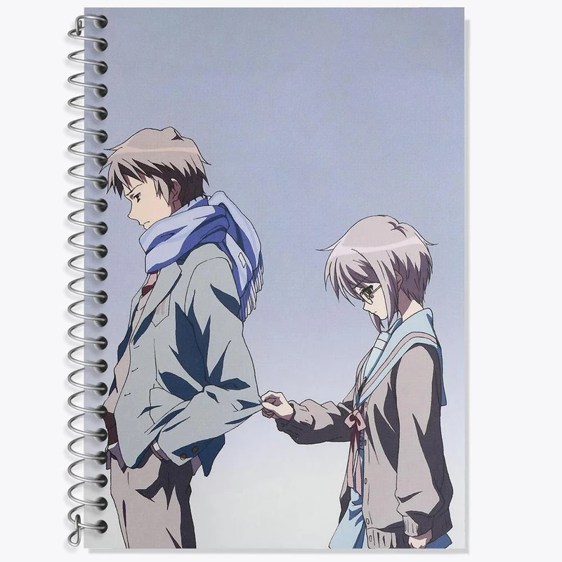 دفتر زبان 50 برگ خندالو مدل دو خط طرح کیون و یوکی انیمه ناپدید شدن هارومی سوزومیا The Disappearance of Haruhi Suzumiya کد 23136