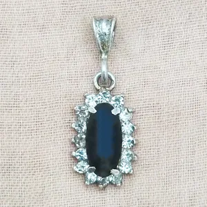 آویز گردنبند نقره زنانه سلین کالا مدل عقیق مشکی کد ce-new113