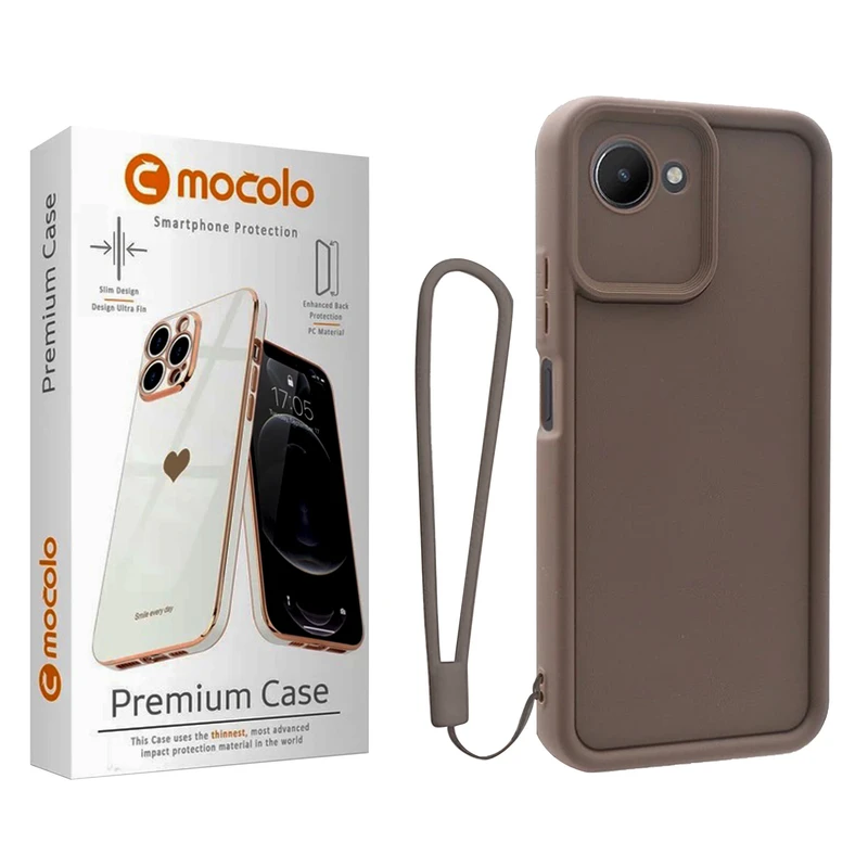 کاور موکولو مدل Silicone Puffer Strap مناسب برای گوشی موبایل ریلمی C30S به همراه بند آویز