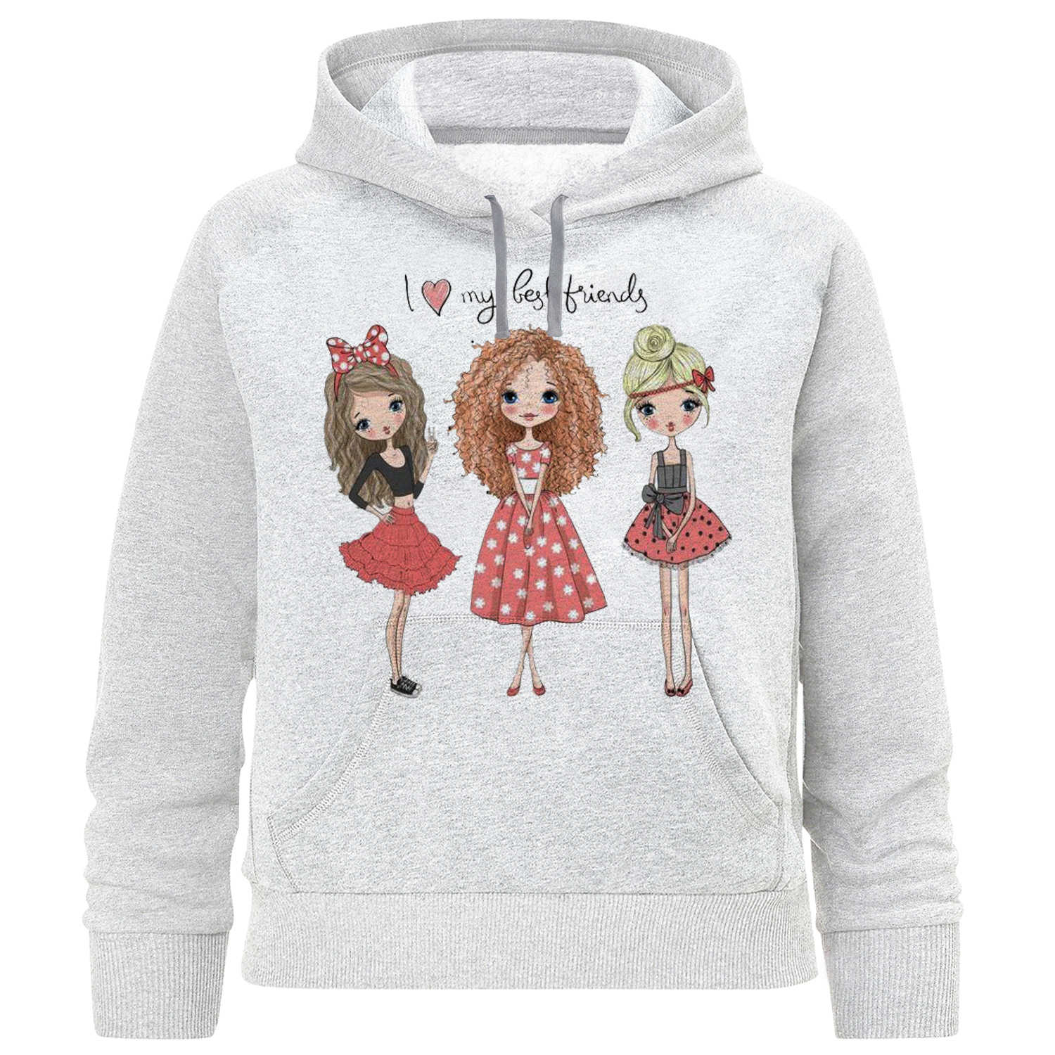 هودی دخترانه طرح بهترین دوست کد F541
