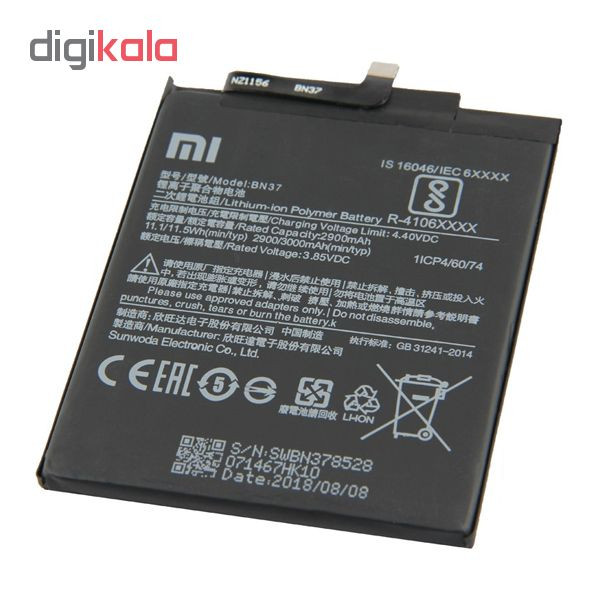 باتری موبایل BN37 ظرفیت 3000 میلی آمپر ساعت مناسب برای گوشی موبایل شیائومی redmi 6a