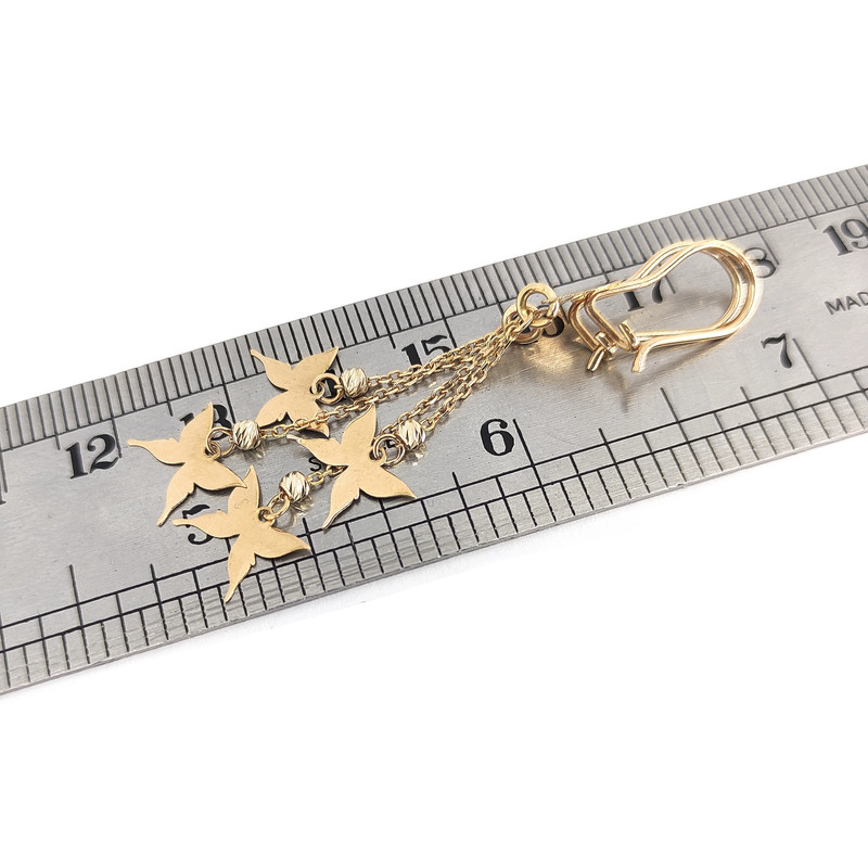 گوشواره طلا 18 عیار دخترانه طلا و جواهرسازی افرا مدل پروانه 198