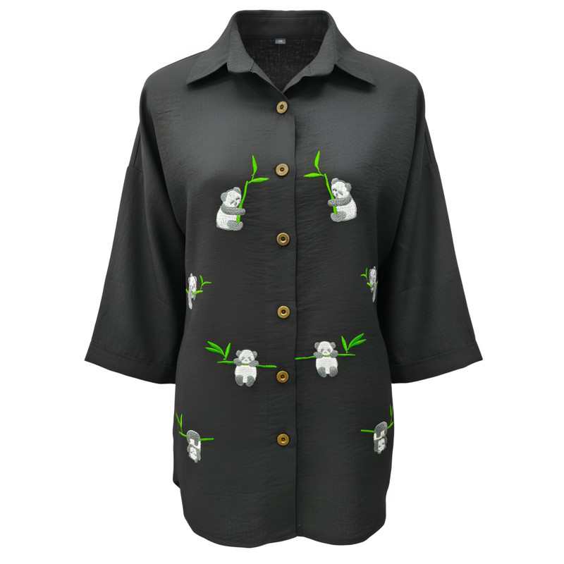 شومیز آستین سه ربع یقه برگردان زنانه مدل 112483