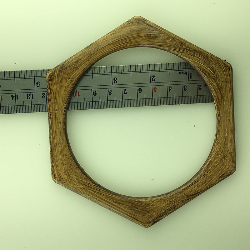 دسته کیف طرح چوب مدل شش ضلعی کد PLS-6Ls بسته 2 عددی