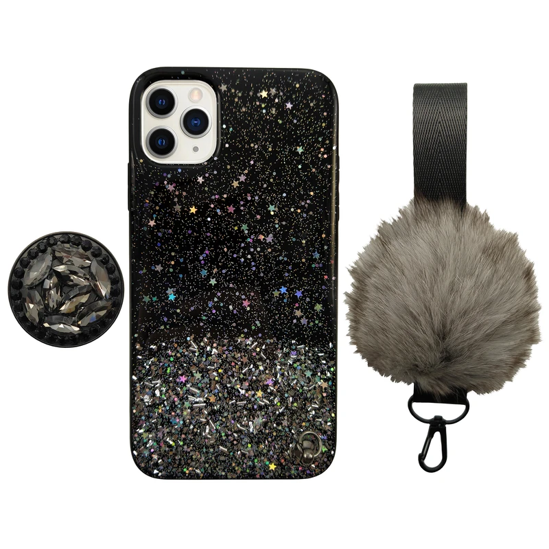 کاور طرح ستاره کد 01 مناسب برای گوشی موبایل اپل IPhone 11 Pro Max به همراه بند و پایه نگهدارنده