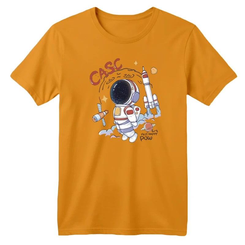 تی‌شرت آستین کوتاه لانگ بچگانه مدل فضانورد و موشک