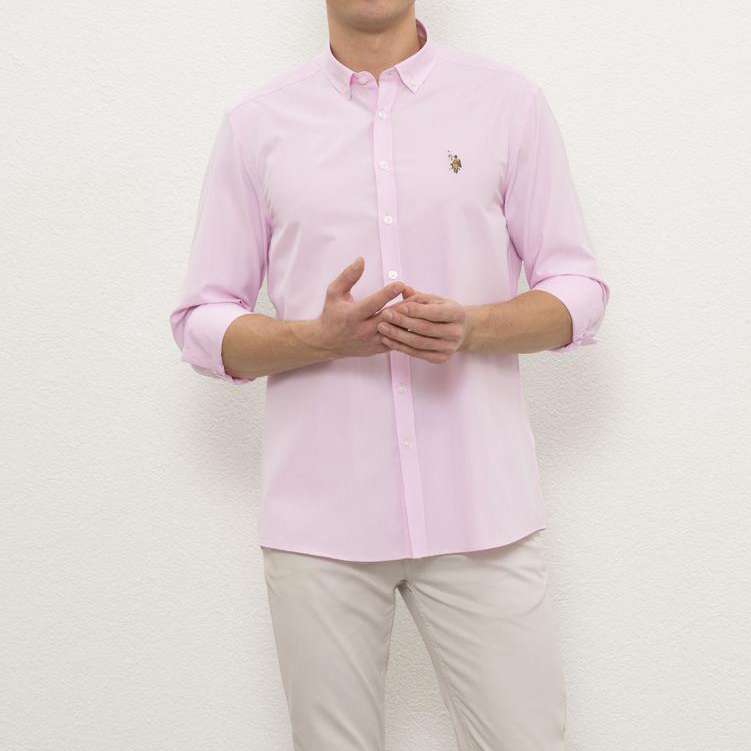 پیراهن آستین بلند مردانه یو اس پولو مدل BO10016