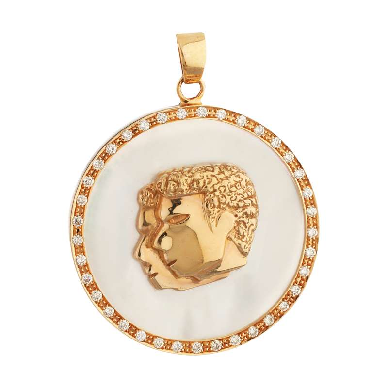 آویز گردنبند طلا 18 عیار زنانه مدل سمبل ماه خرداد