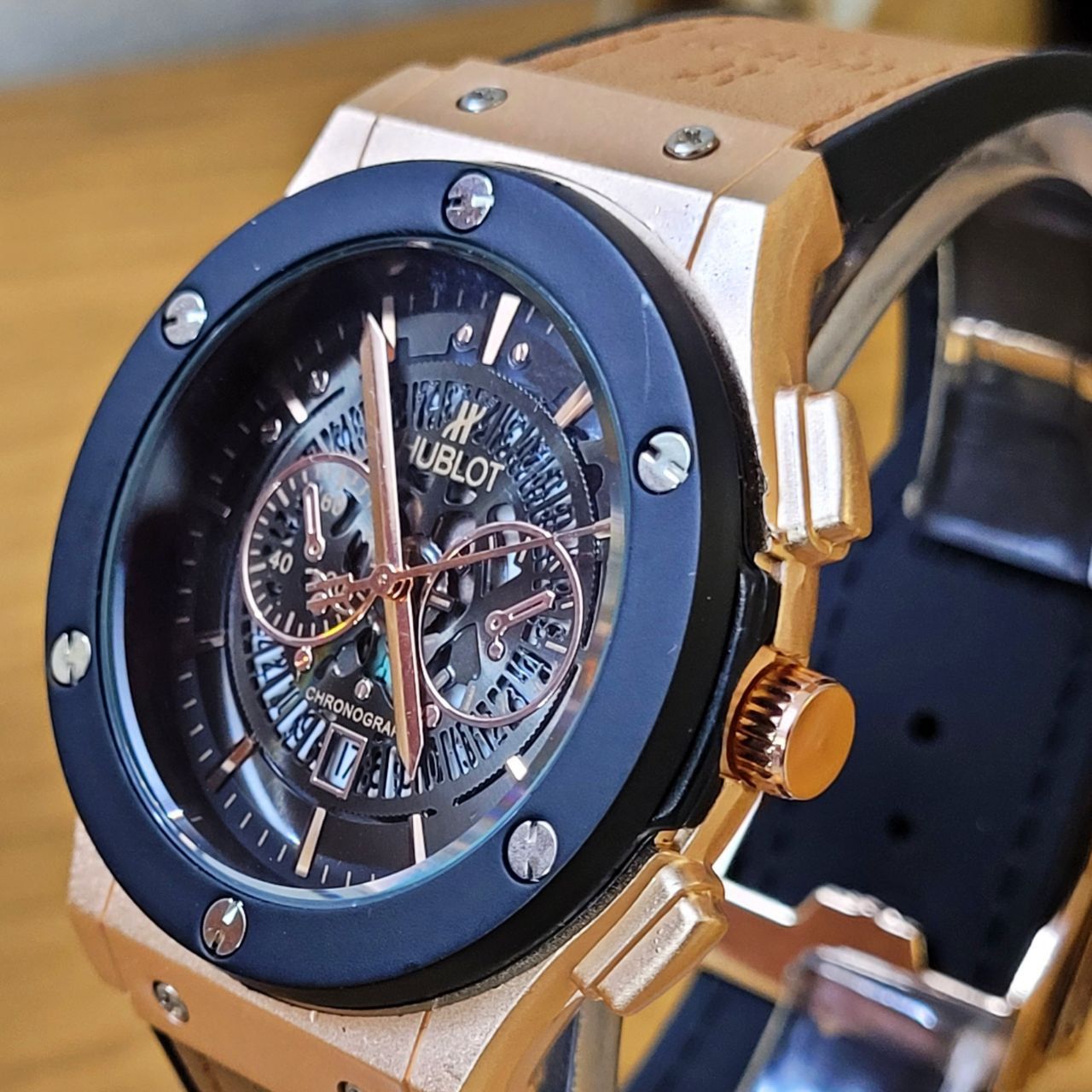 ساعت مچی عقربهای مردانه مدل اسکلتون رینگدار grroz - - 6