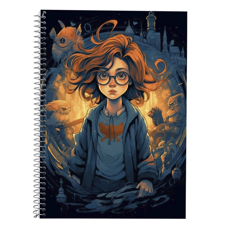 دفتر زبان 50 برگ مدوپد مدل دوخط طرح هری پاتر harrypotter کد DF10326