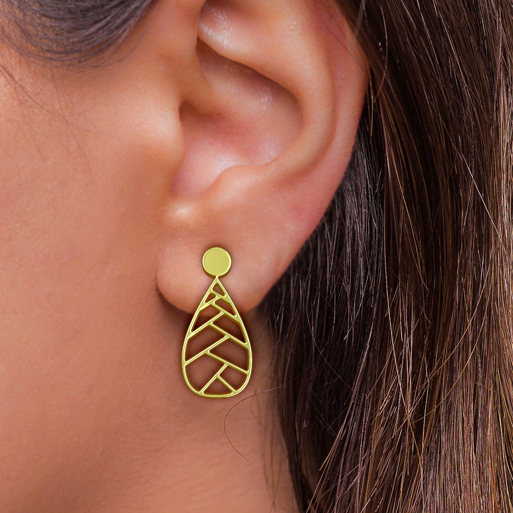 گوشواره طلا 18 عیار زنانه مدوپد مدل اشک کد GA1-10348