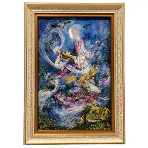 تابلو فرش دستباف مدل مینیاتور شکوفه های صبحگاهی کد 47