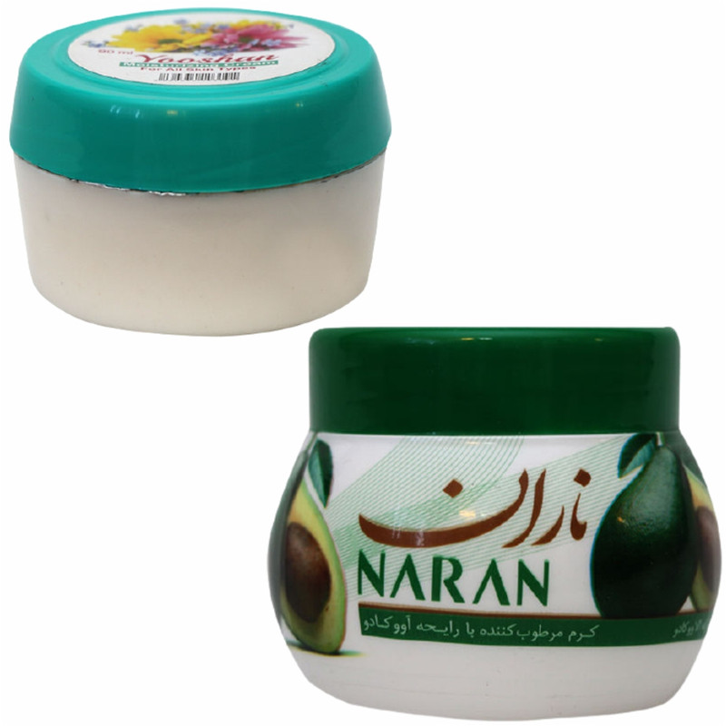 کرم نرم کننده یوشن مدل گل حجم 90 میلی لیتر به همراه کرم مرطوب کننده ناران مدل آووکادو حجم 180 میلی لیتر