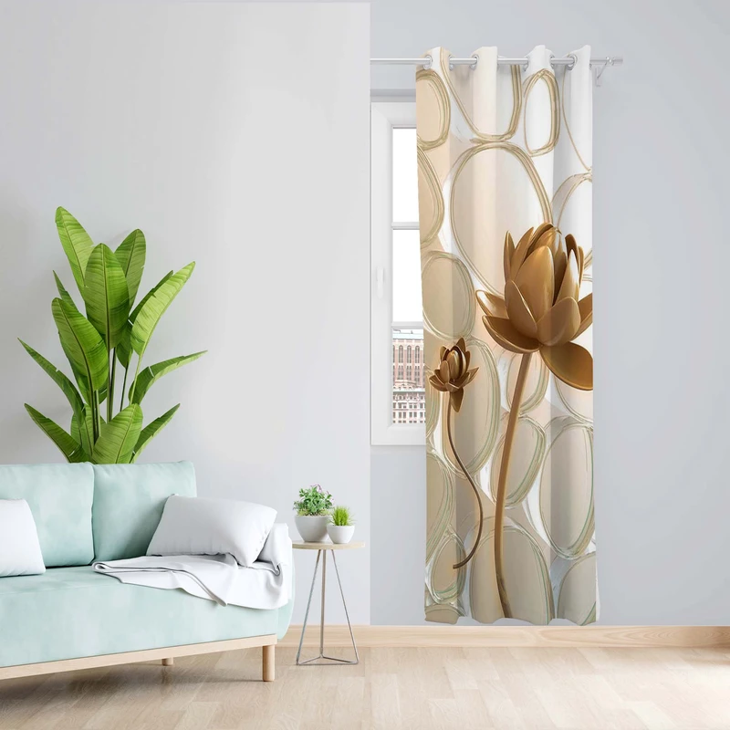 پرده طرح گل مدل مخمل پانچی کد 1412a z سایز 140x200 سانتی متر