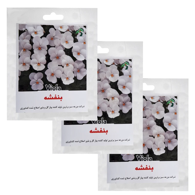 بذر گل بنفشه سفید گرین فارم مدل 01 بسته 3 عددی