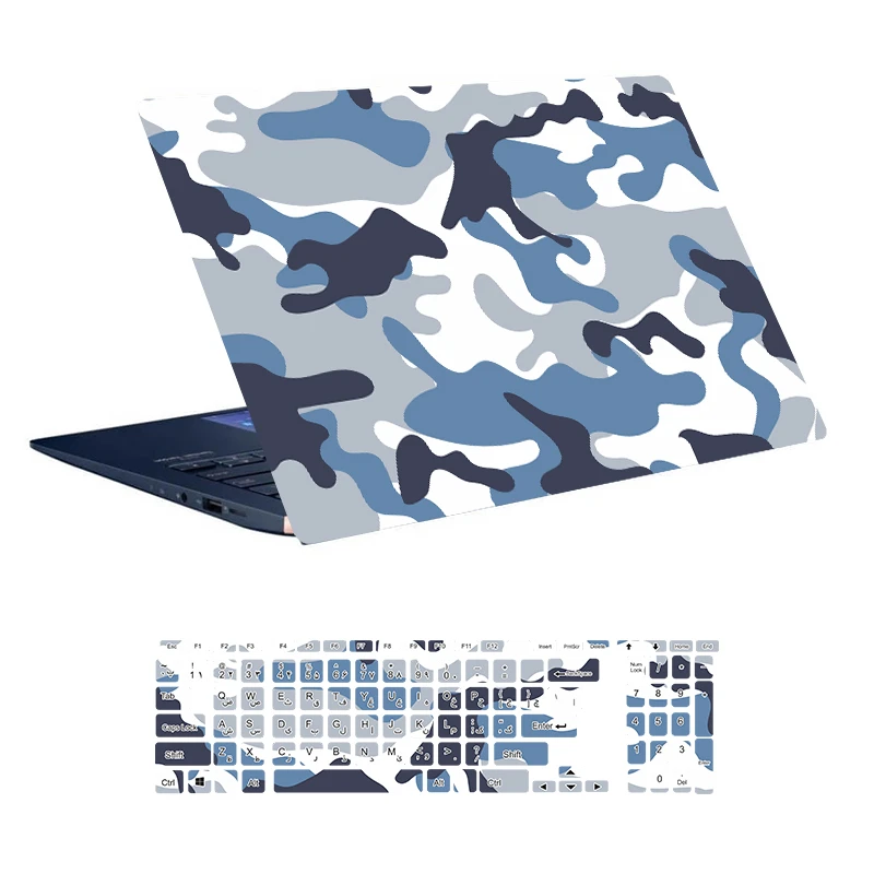 استیکر لپ تاپ توییجین و موییجین طرح Military کد 08 مناسب برای لپ تاپ 15.6 اینچ به همراه برچسب حروف فارسی کیبورد