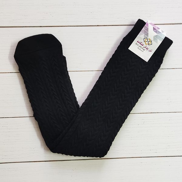 جوراب ساق بلند زنانه تن پوش هنگامه مدل زیرزانو گل برجسته کد BL10 -  - 3