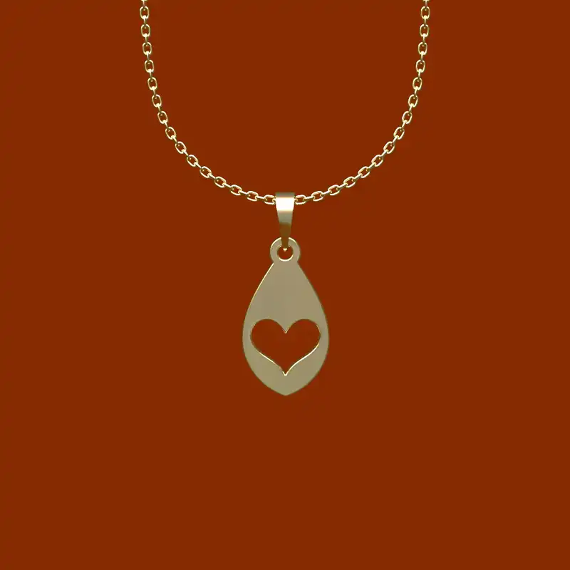 گردنبند طلا 18 عیار زنانه مدوپد مدل  طرح قلب کد R1084