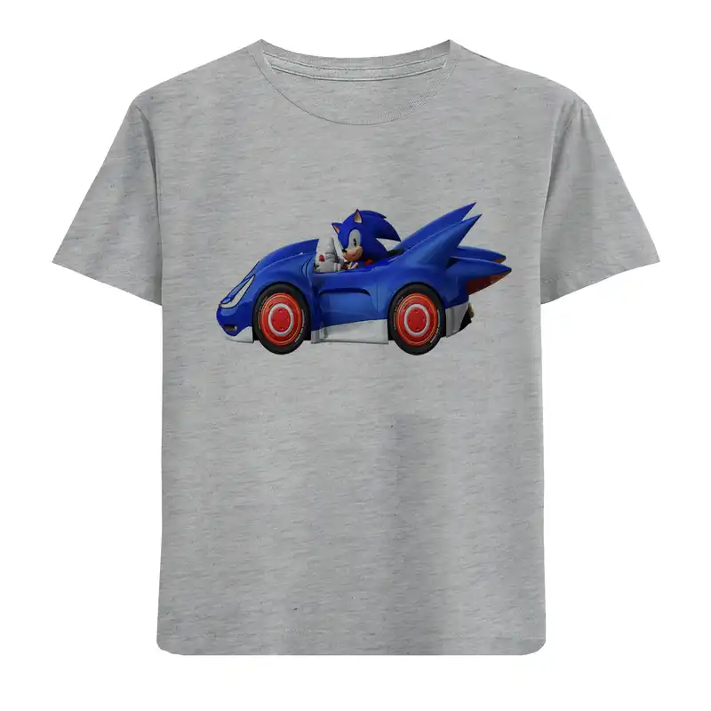 تی شرت آستین کوتاه بچگانه مدل ماشین سونیک F629