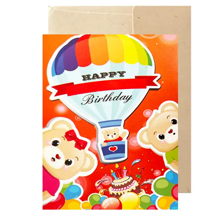 کارت دعوت مدل بالن خرسی بسته 6 عددی