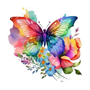 استیکر پارچه و لباس پاد آفرین مدل پروانه گل کد 656