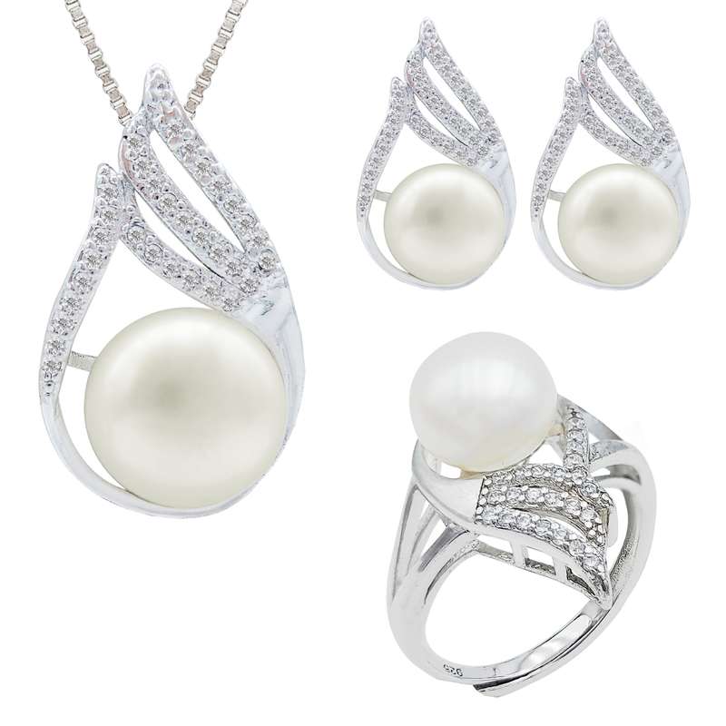 ست نقره زنانه مدل Pearl-C760