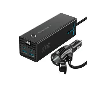 مبدل برق اینورتر و فندکی خودرو 300 وات پاورولوجی مدل PWCUQC038