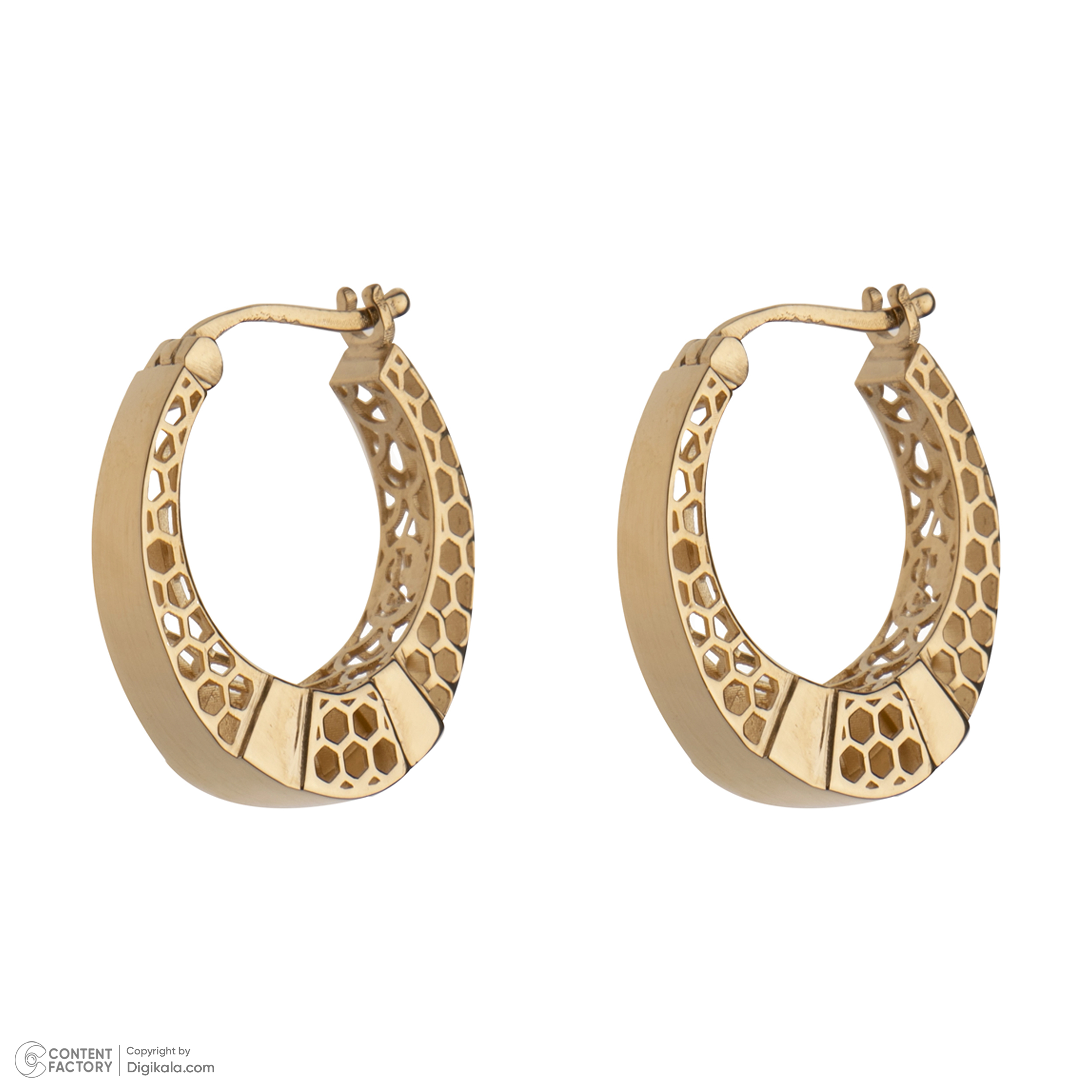 گوشواره حلقه‌ای طلا 18 عیار زنانه گلدم مدل E-3070058