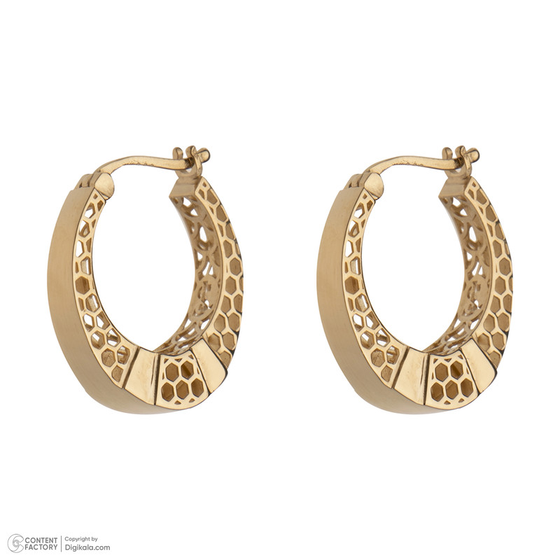 گوشواره حلقه‌ای طلا 18 عیار زنانه گلدم مدل حلقه ای E-3070058 - 3