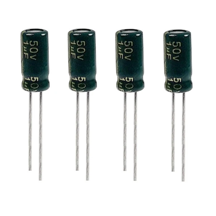خازن الکترولیت 1میکروفاراد 50 ولت مدل TEC-150 بسته 4 عددی 