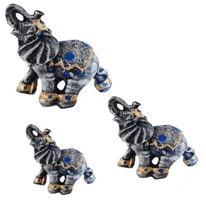 مجسمه مدل  فیل نقره کوب کد 171 مجموعه سه عددی